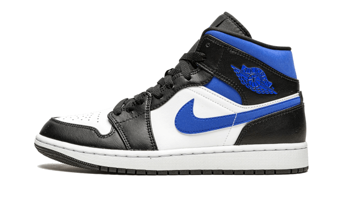 Nike Air Jordan 1 Mid White Black Racer Blue (GS)-sneakers-Air Jordan-pikastore.cz