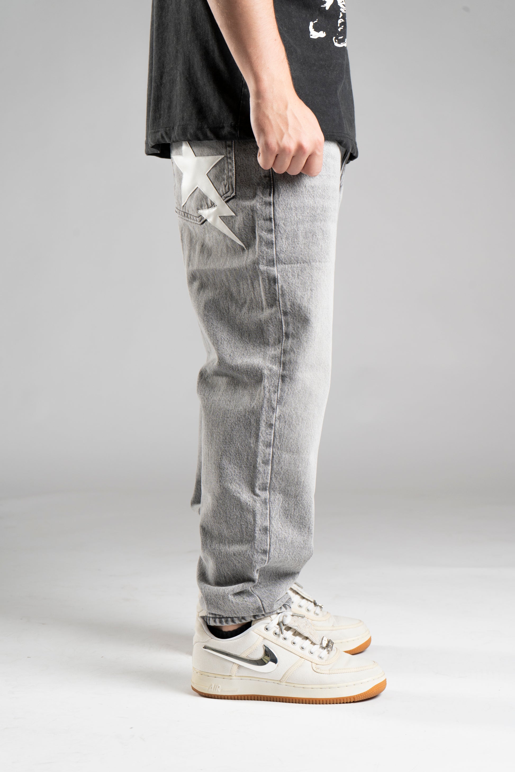 Custom Baggy Star Jeans V1 Grey-Kalhoty-Custompantsprg-pikastore.cz