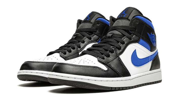 Nike Air Jordan 1 Mid White Black Racer Blue (GS)-sneakers-Air Jordan-pikastore.cz