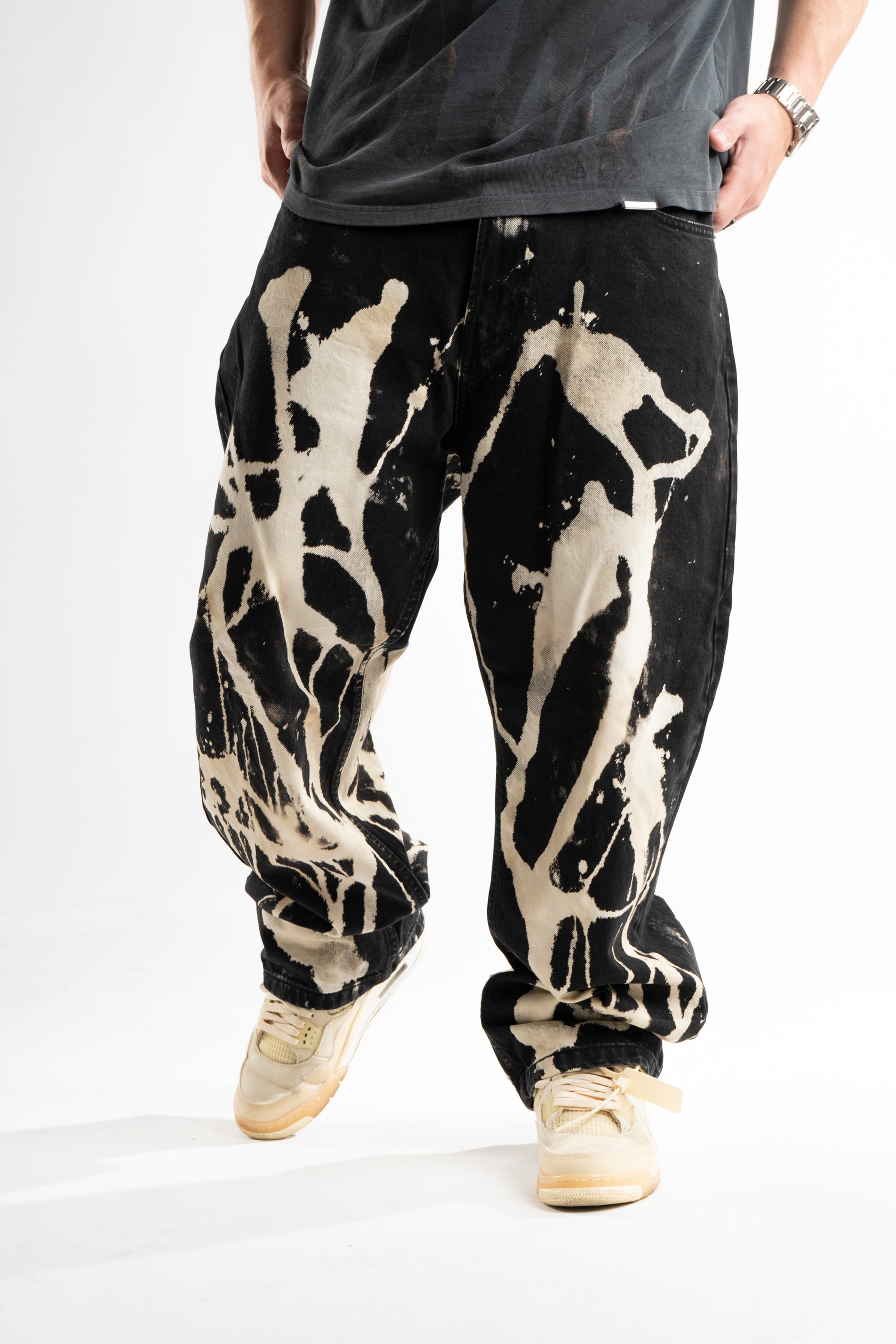 Custom Bleached Jeans V2-Kalhoty-Custompantsprg-pikastore.cz