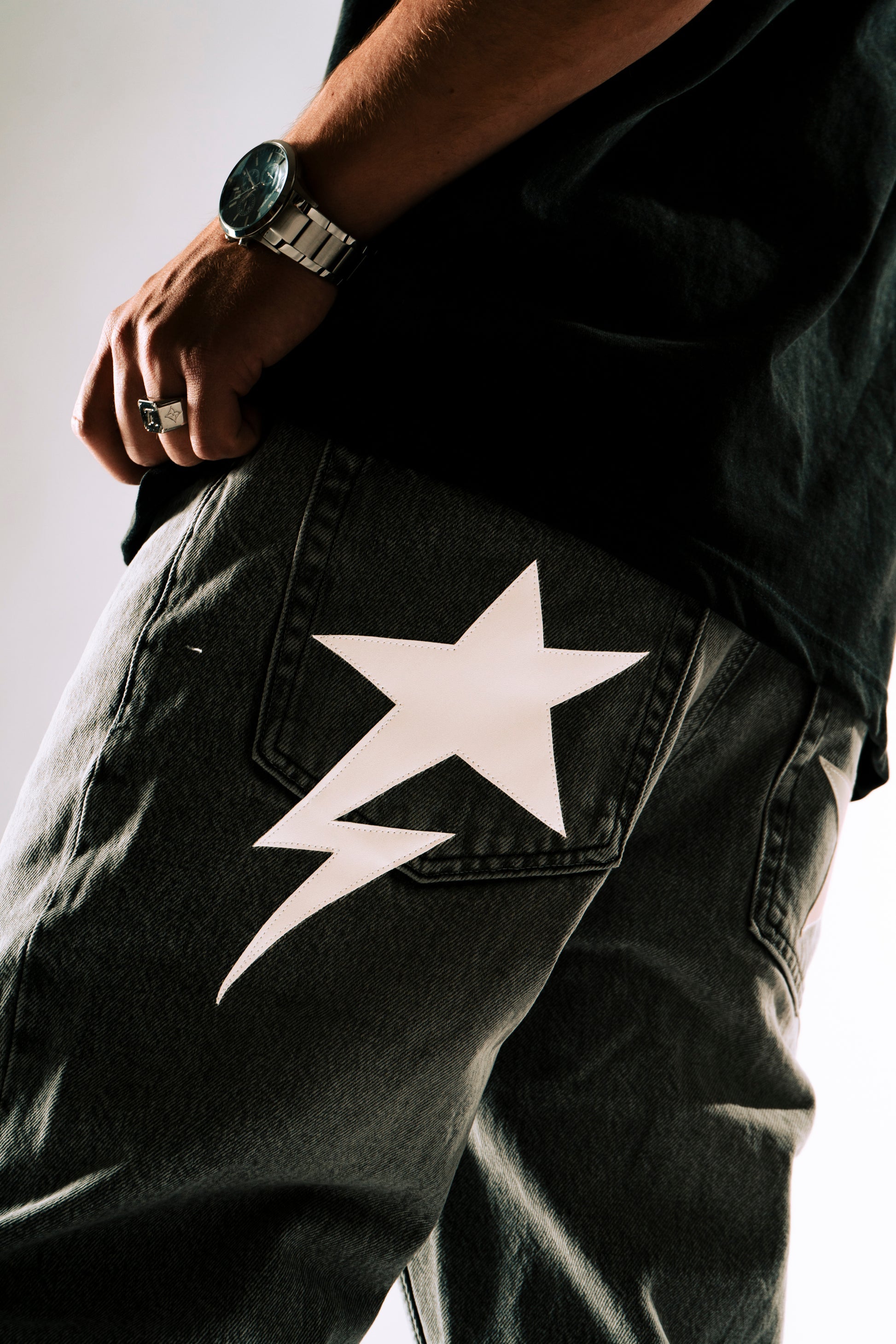 Custom Baggy Star Jeans V1 Grey-Kalhoty-Custompantsprg-pikastore.cz