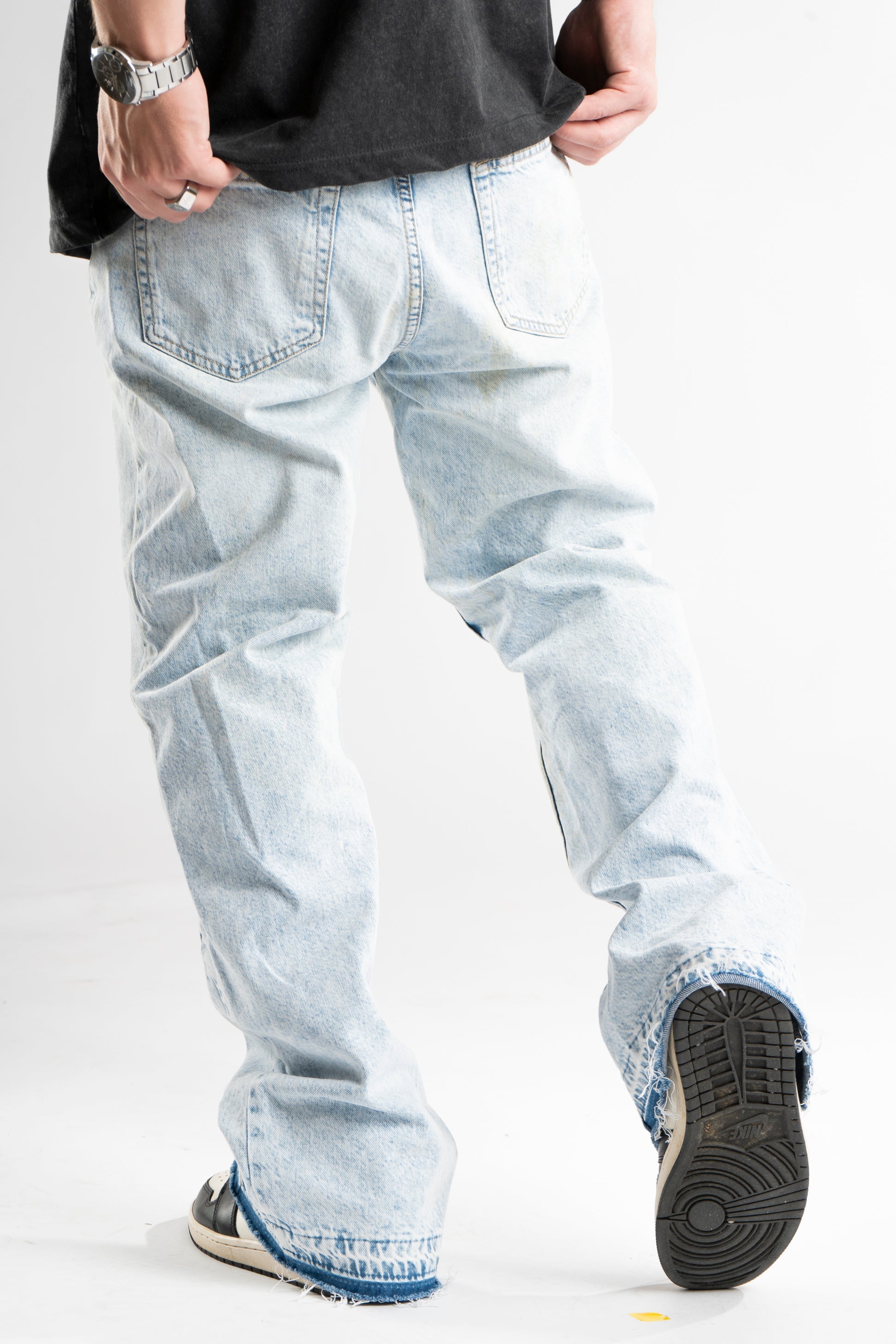 Custom Blue Flared Jeans-Kalhoty-Custompantsprg-pikastore.cz