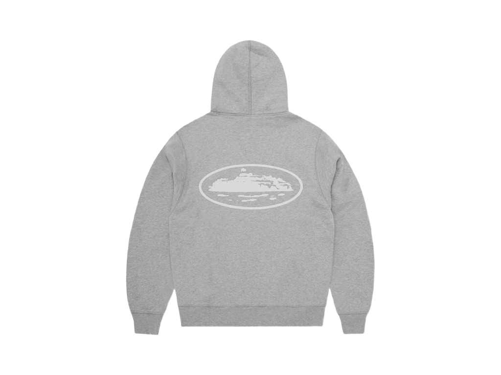 Corteiz Island Puff Print Zip Hoodie Grey-Corteiz-pikastore.cz
