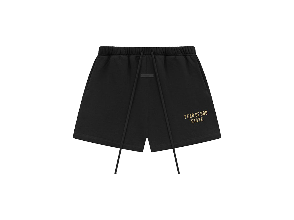 Fear of God Essentials Fleece Soccer Short Black-Essentials-pikastore.cz