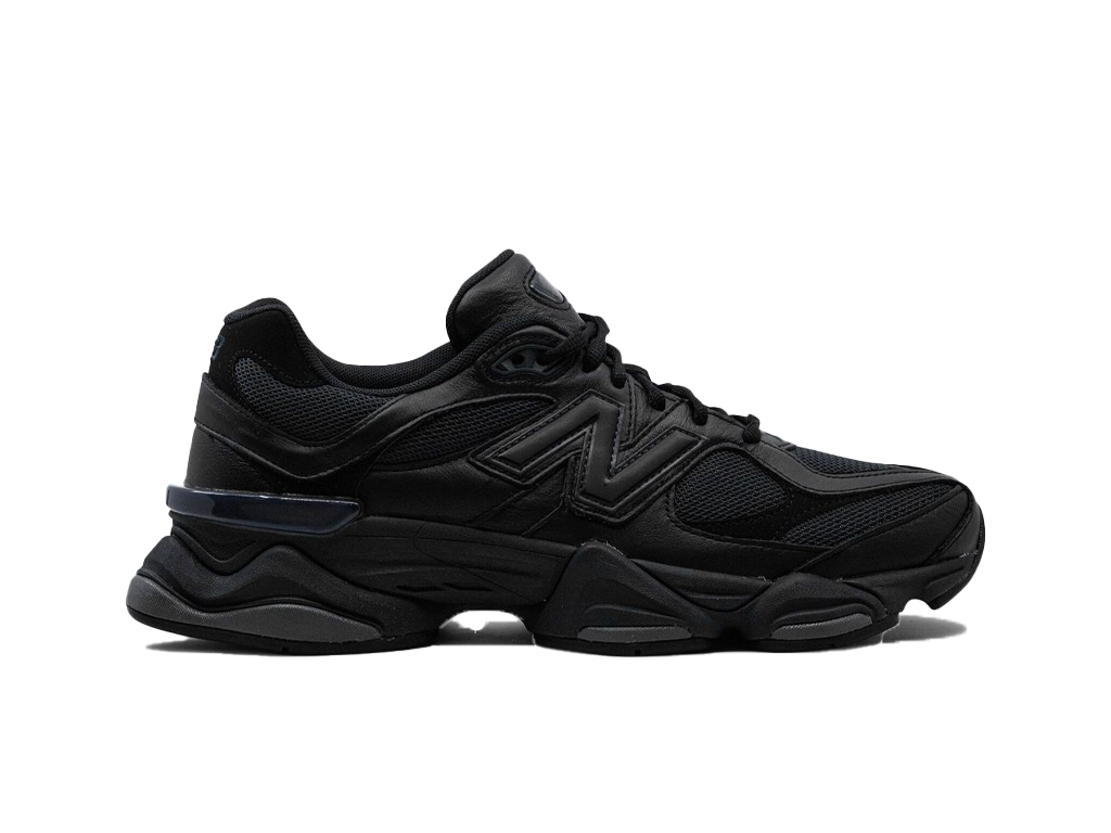 New Balance 9060 Triple Black Leather-sneakers-New Balance-pikastore.cz