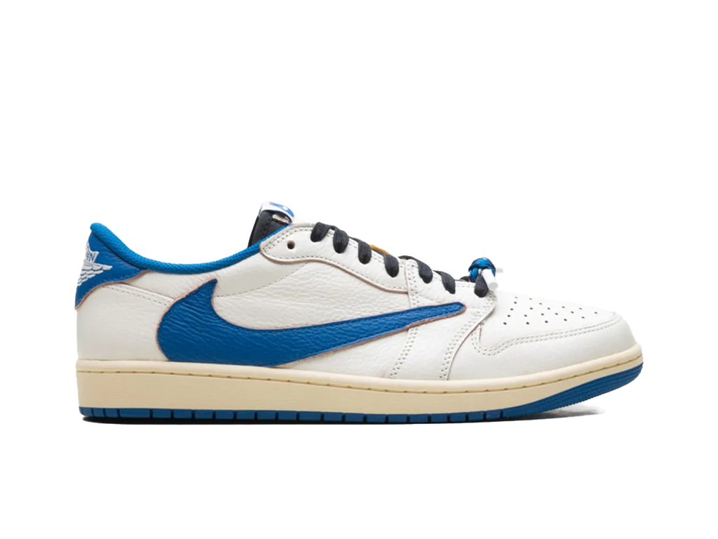 Nike Air Jordan Fragment Design x Travis Scott x 1 Retro Low OG SP Sail Military Blue-Air Jordan-pikastore.cz