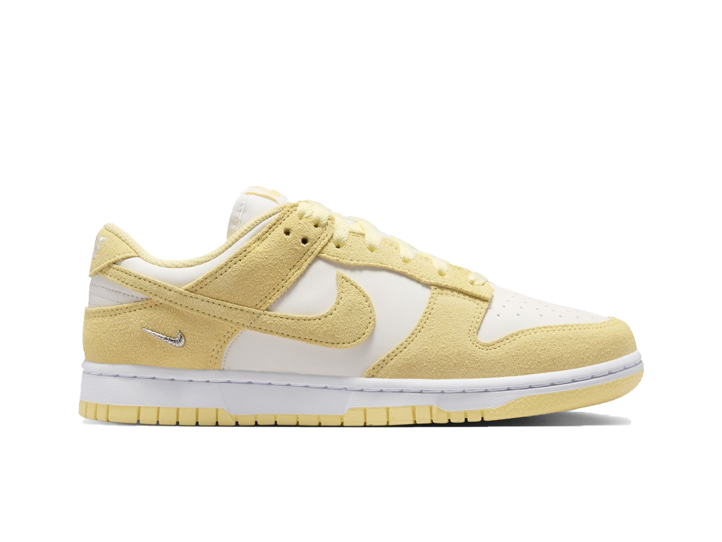 Nike Wmns Dunk Low Suede Sail White Metallic Silver Soft Yellow-Nike-pikastore.cz
