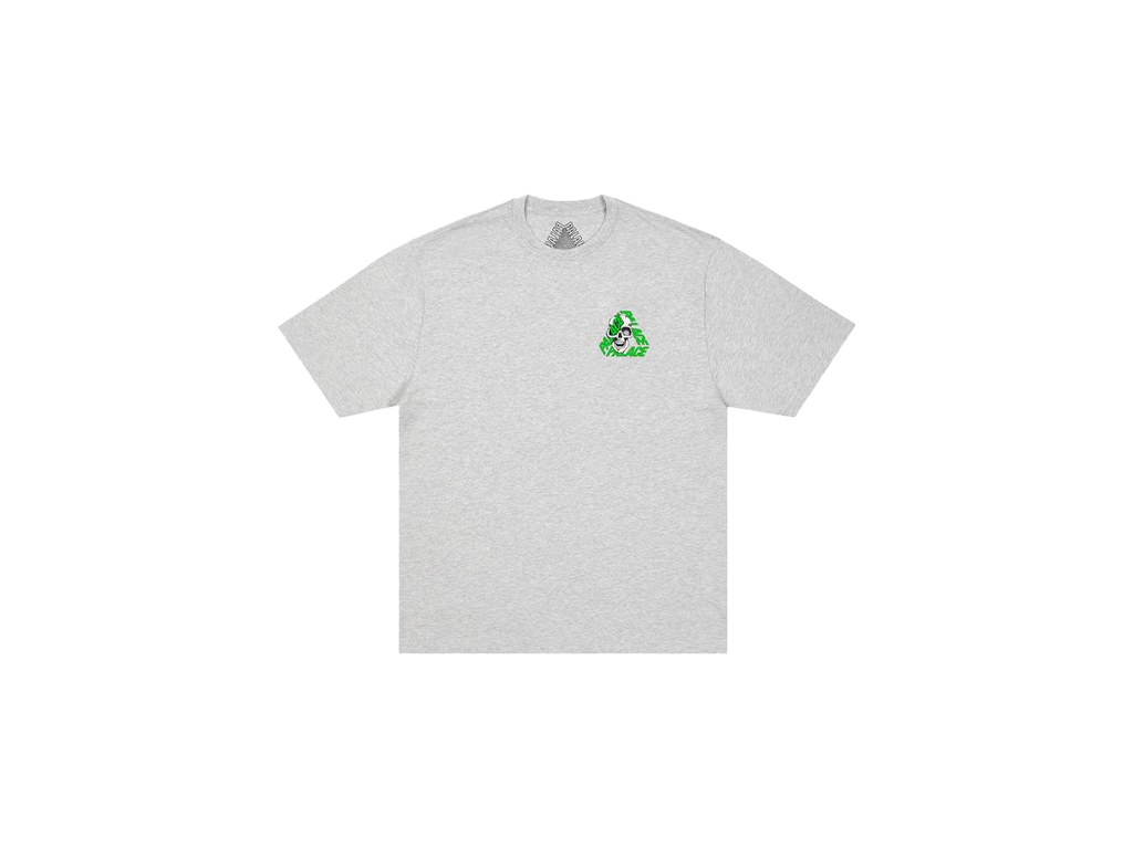 Palace P3 Skull T-Shirt Grey Marl