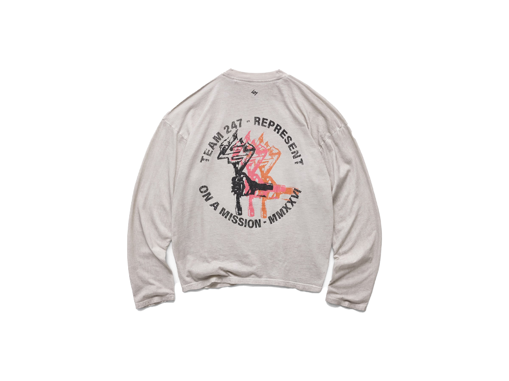Represent 247 Torch Boxy Long Sleeve T-Shirt Bleach Wash-Represent-pikastore.cz