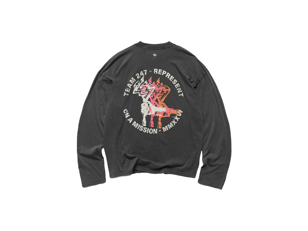 Represent 247 Torch Boxy Long Sleeve T-Shirt Washed Black-Represent-pikastore.cz