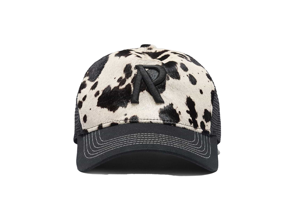 Represent Cowhide Print Cap Flat White Jet Black