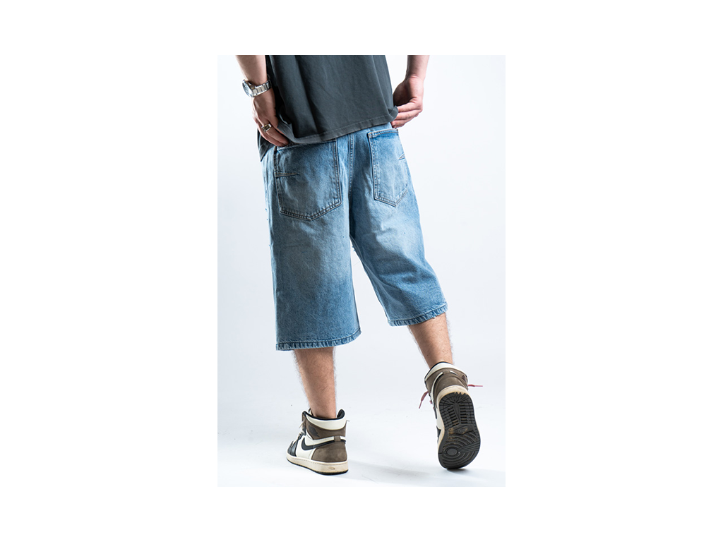 Custom Blue Distressed Shorts-Kalhoty-Custompantsprg-pikastore.cz