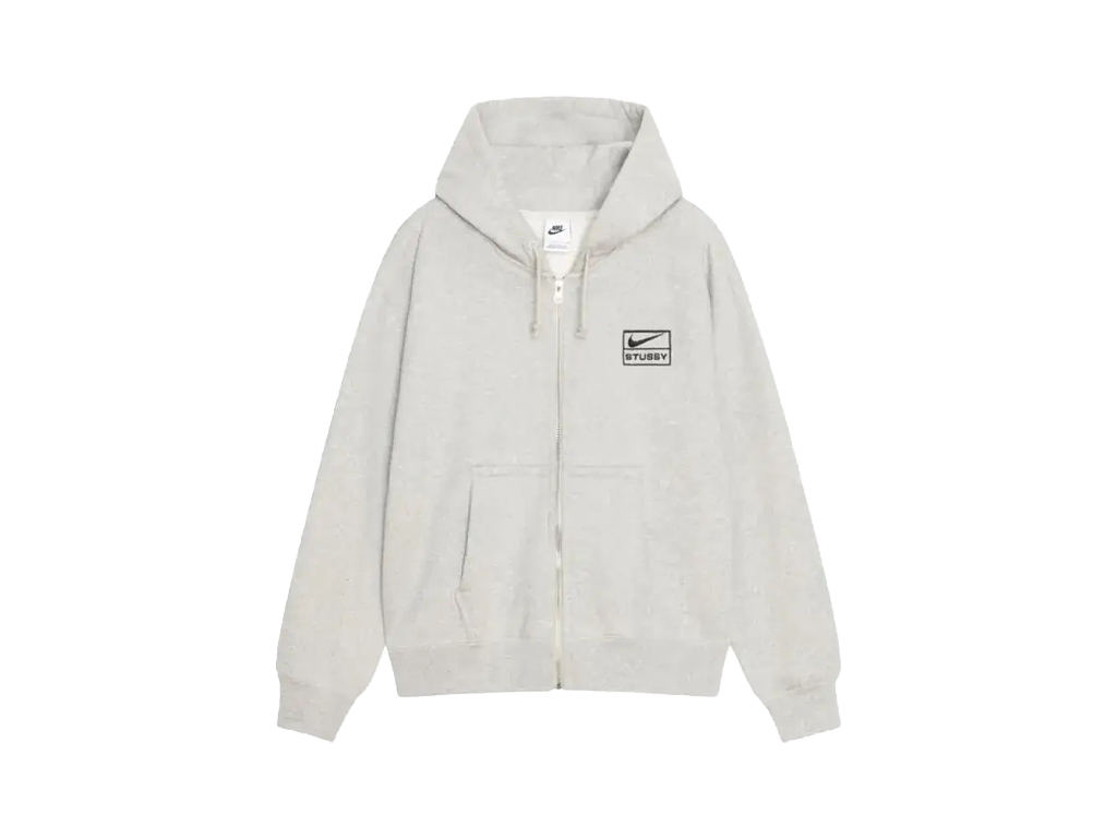 Stussy x Nike Fleece Zip Hoodie (FW25) Grey Heather (FW25)-Stussy-pikastore.cz