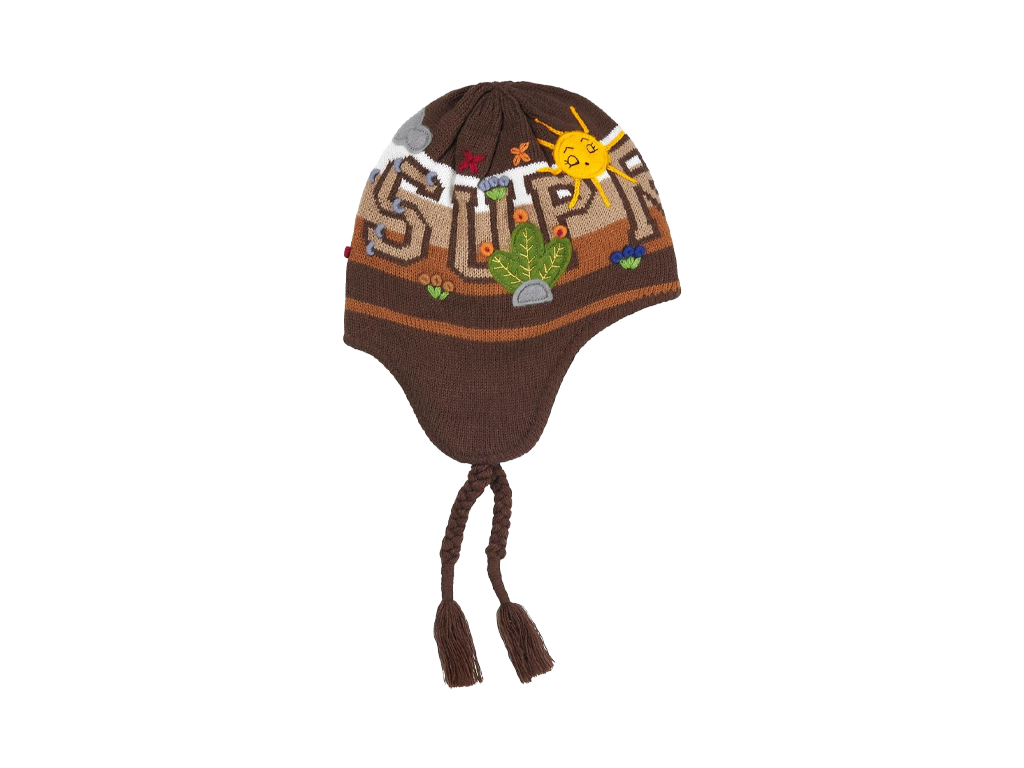 Supreme Felt Applique Earflap Beanie Brown-Supreme-pikastore.cz