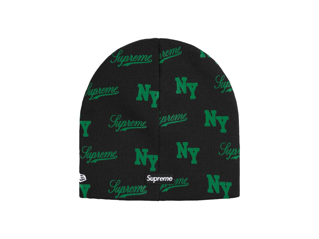 Supreme New Era Monogram Beanie Black