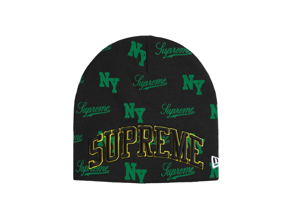 Supreme New Era Monogram Beanie Black