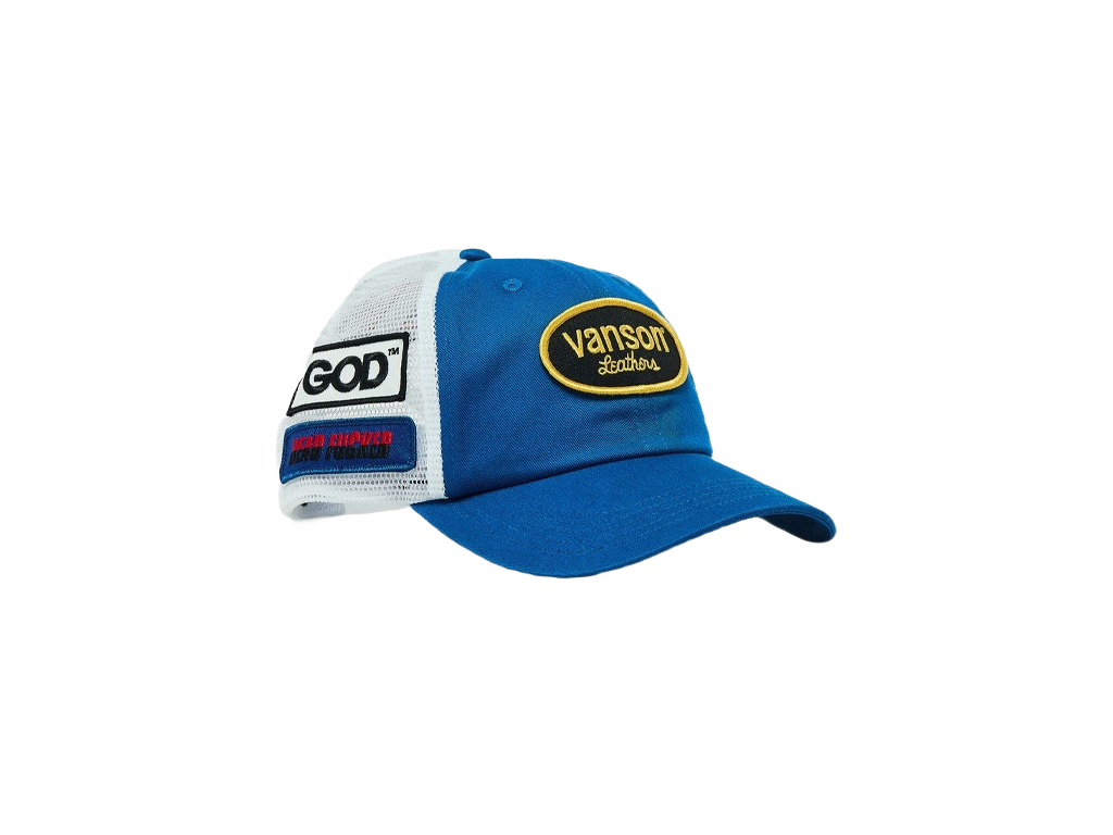 Supreme Hysteric Glamour Vanson Leather Mesh Back 6-Panel Blue Cap-Supreme-pikastore.cz