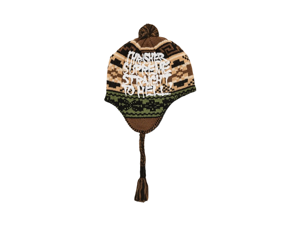 Supreme Thrasher Earflap Beanie Brown-Supreme-pikastore.cz