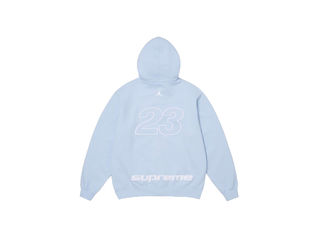 Supreme x Jordan Zip Up Hooded Sweatshirt Light Blue-Supreme-pikastore.cz