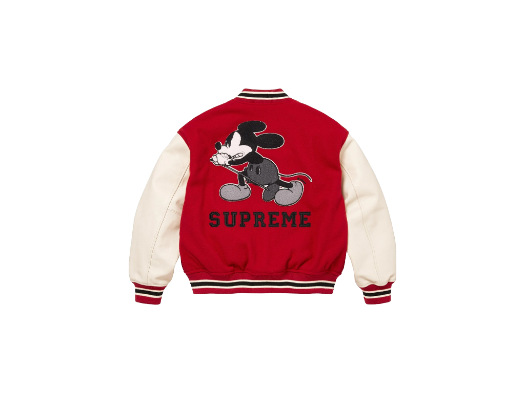 Supreme x Number (N)Ine x Mickey Mouse Varsity Jacket Red-Supreme-pikastore.cz