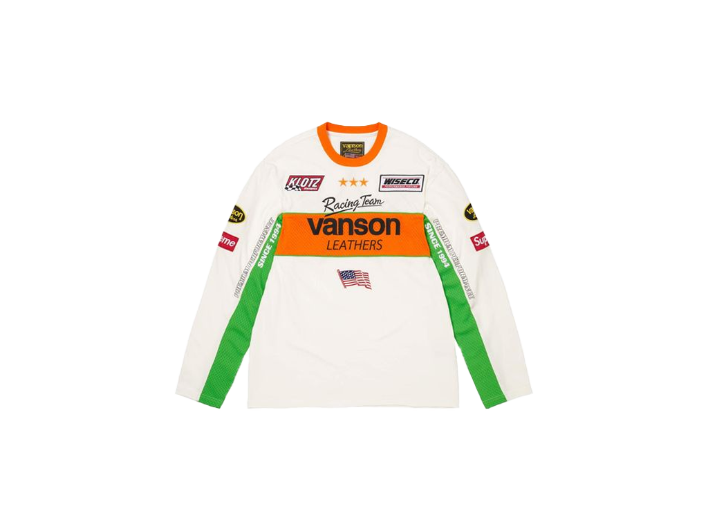 Supreme x Vanson Leathers Long-Sleeve Top White-Supreme-pikastore.cz