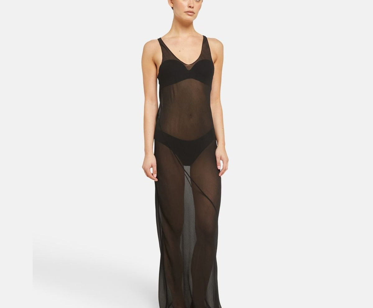 Calvin Klein Silk night gown Black – tøj – foto 4 af 4