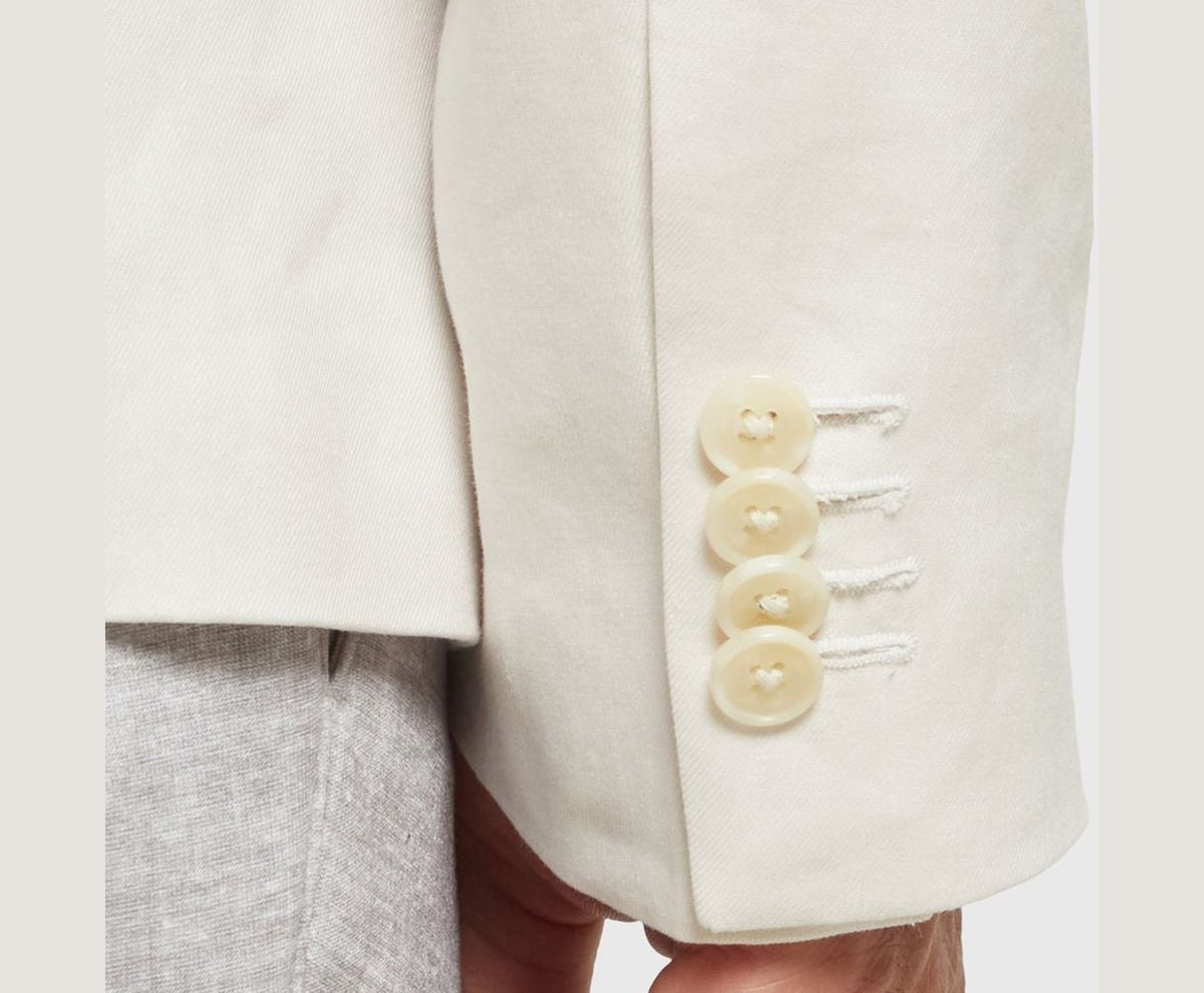 Calvin Klein Linen-blend suit jacket Ecru – bunda – fotka 6 z 6