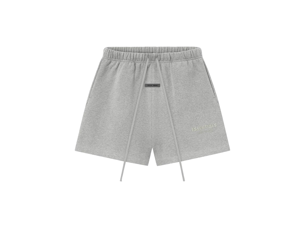 Fear of God Essentials Classic Fleece Sweatshort Concrete Heather – kraťasy, bílá