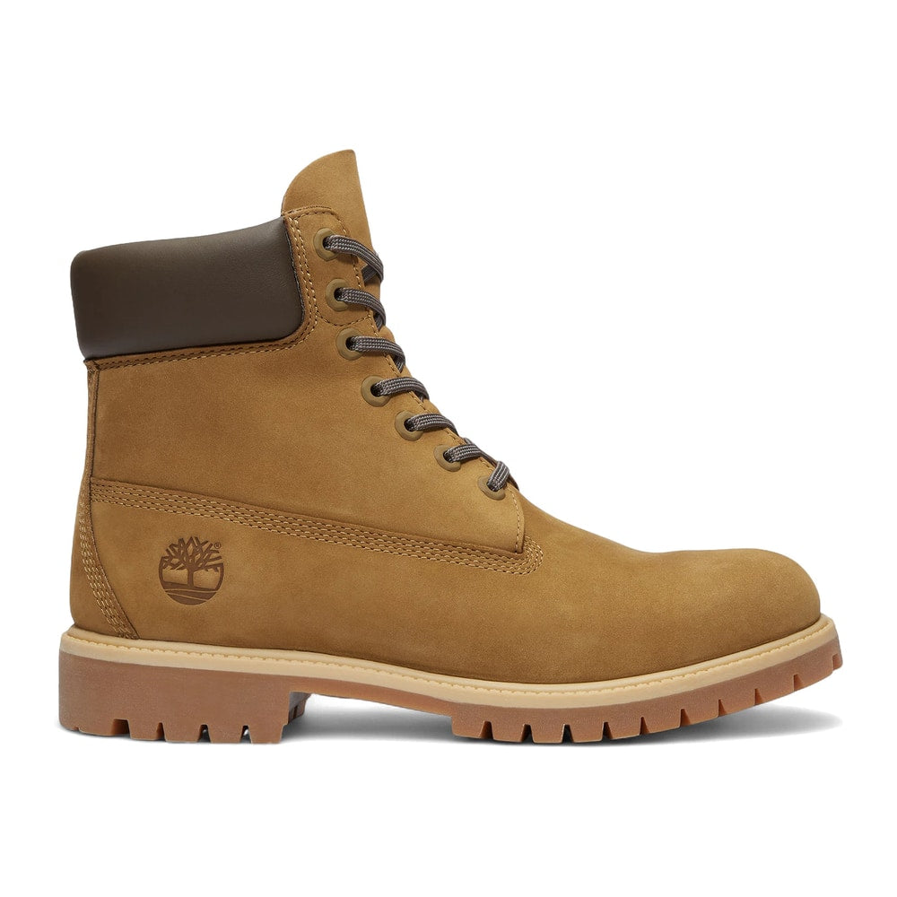 Timberland 6" Premium Waterproof Boot Olive Nubuck Dark Brown – boty, oranžová