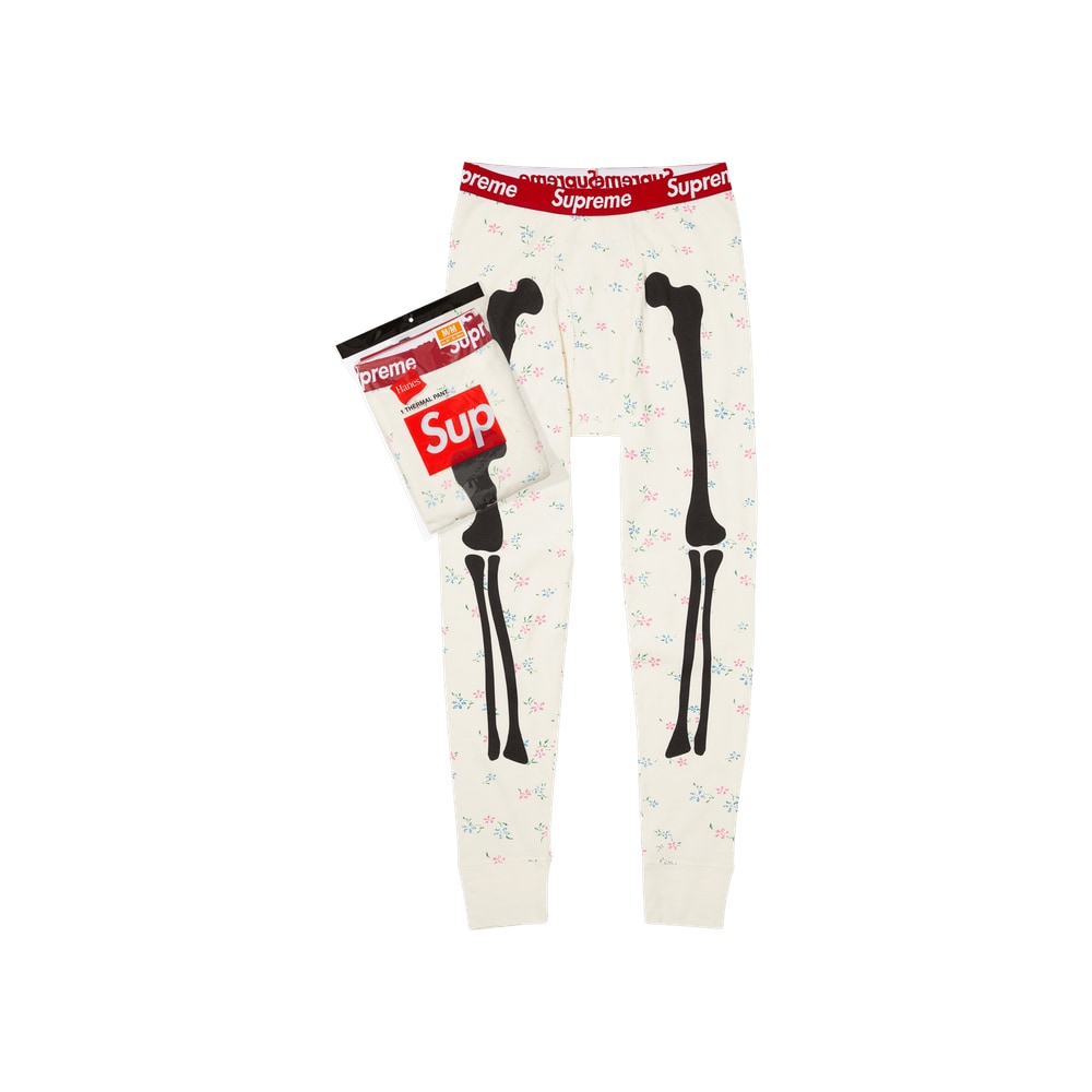 Supreme x Hanes Bones Thermal Pant (1 Pack) Floral – pantaloni