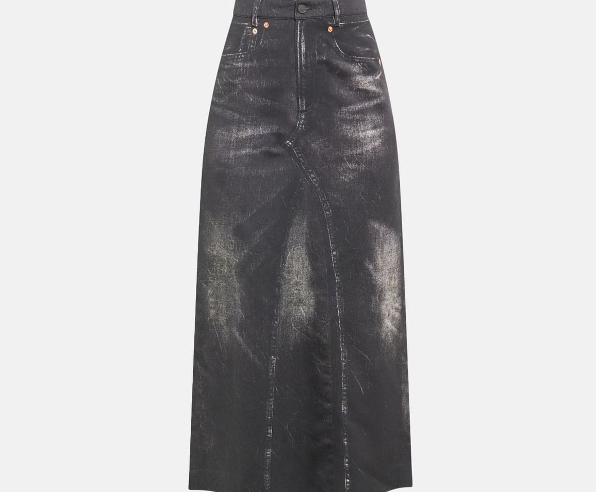 Calvin Klein Denim skirt Black – îmbrăcăminte, negru