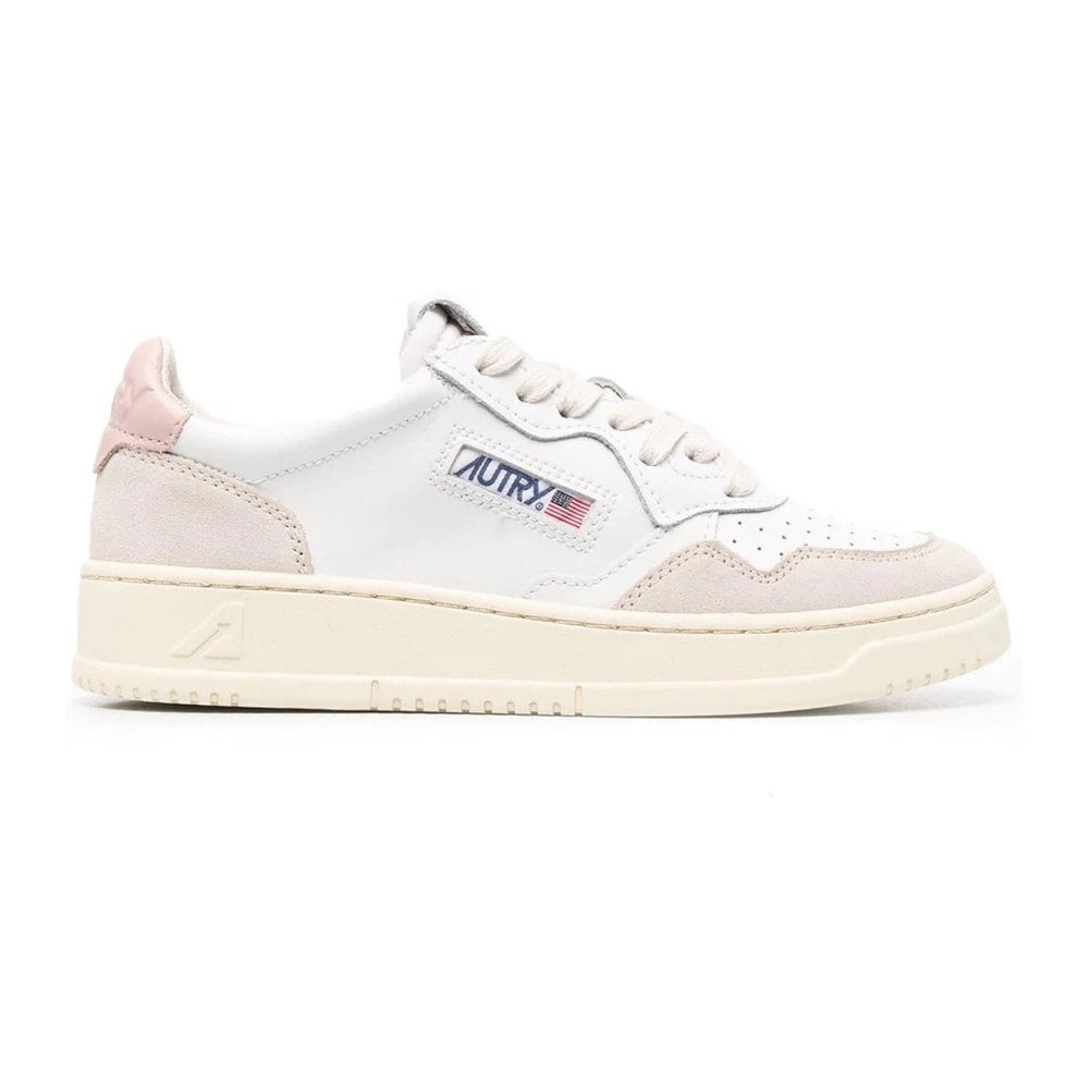 Autry Medalist Leather Low White Pink (Women's) – tenisky, bílá