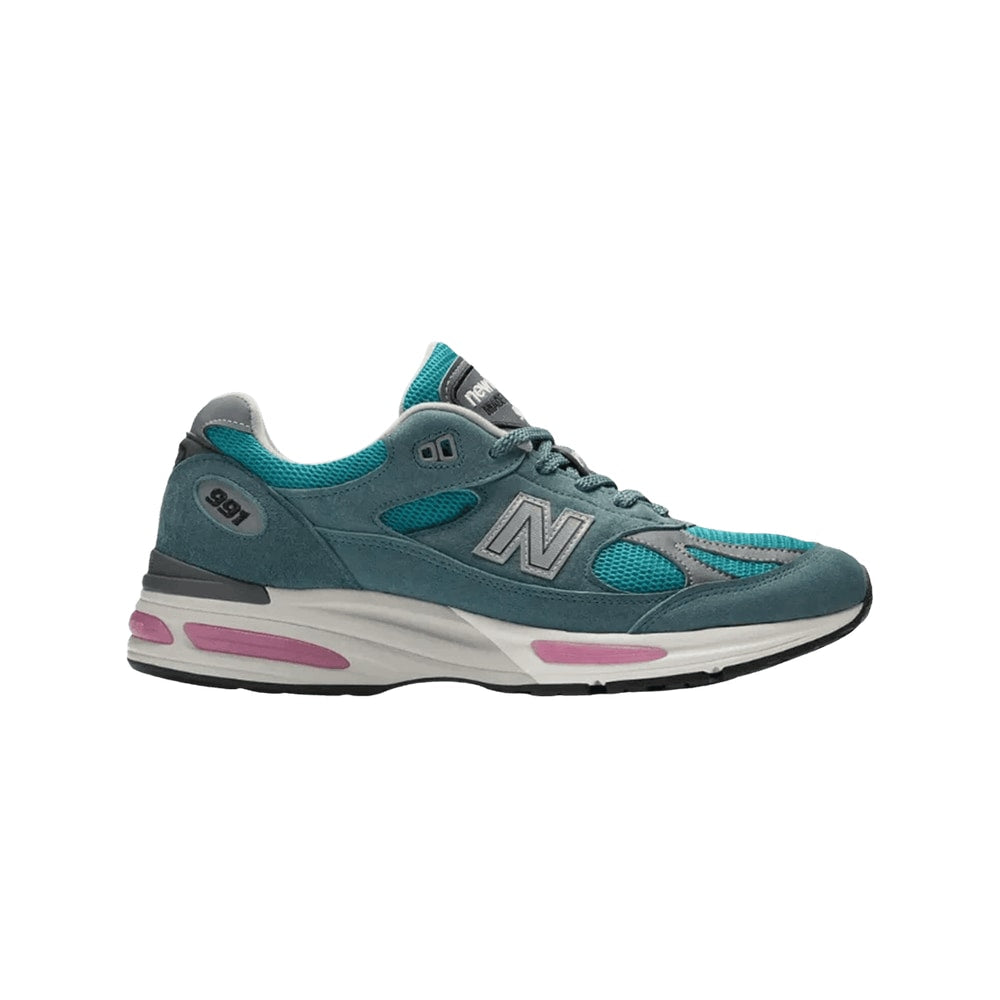 New Balance 991v2 Made In UK Porcelain Green – chaussures, bleu
