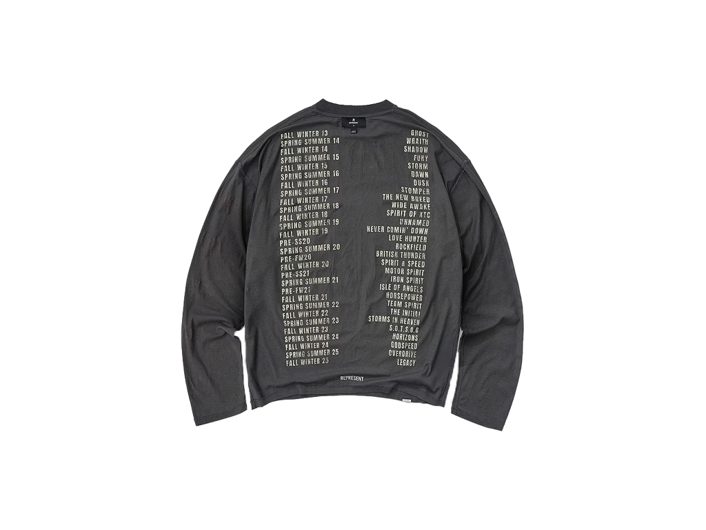 Represent Reversible Living Legacy Tour Long Sleeve T-Shirt Sun Fade Grey-Represent-pikastore.cz
