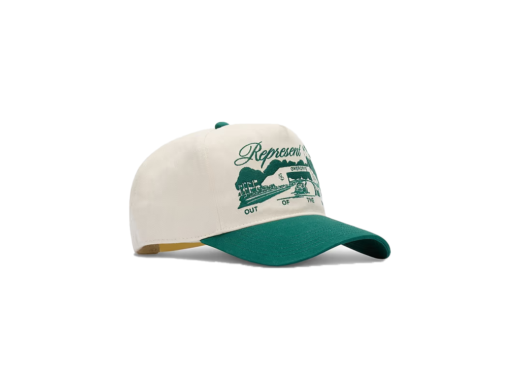 Represent Raceway Cap Antique White Forest Green
