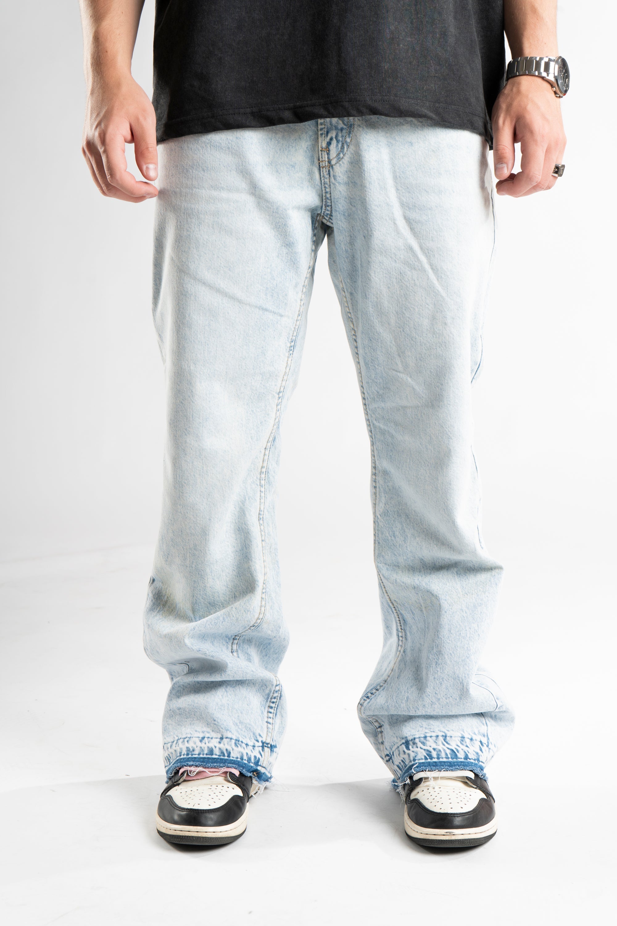 Custom Blue Flared Jeans-Kalhoty-Custompantsprg-pikastore.cz