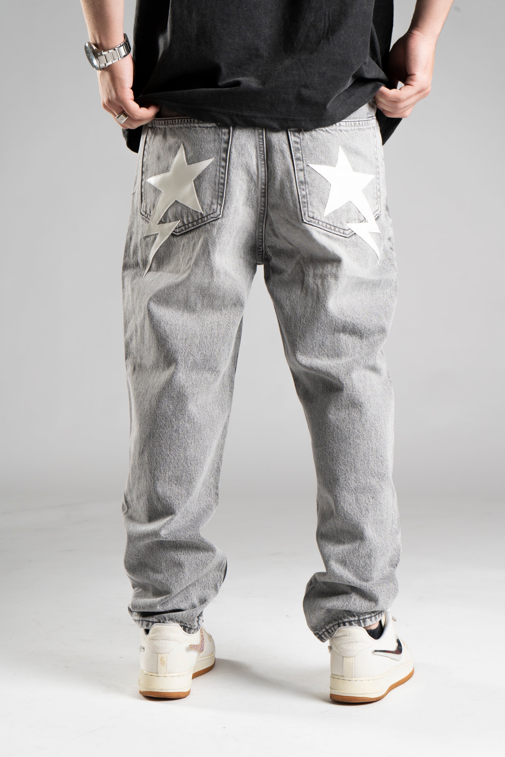 Custom Baggy Star Jeans V1 Grey-Kalhoty-Custompantsprg-pikastore.cz