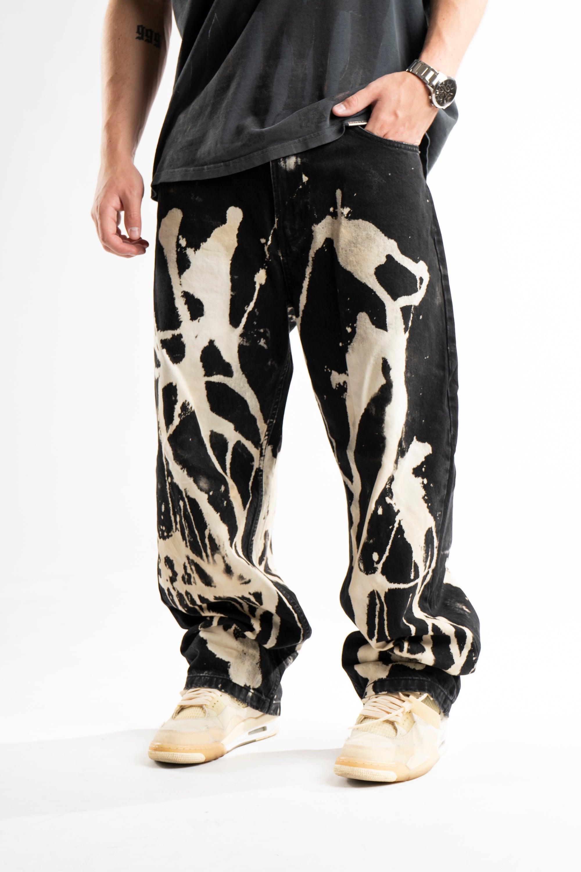 Custom Bleached Jeans V2-Kalhoty-Custompantsprg-pikastore.cz