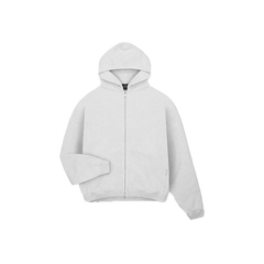 Represent Initial Boxy Zip Through Hoodie Ice Gray Marl