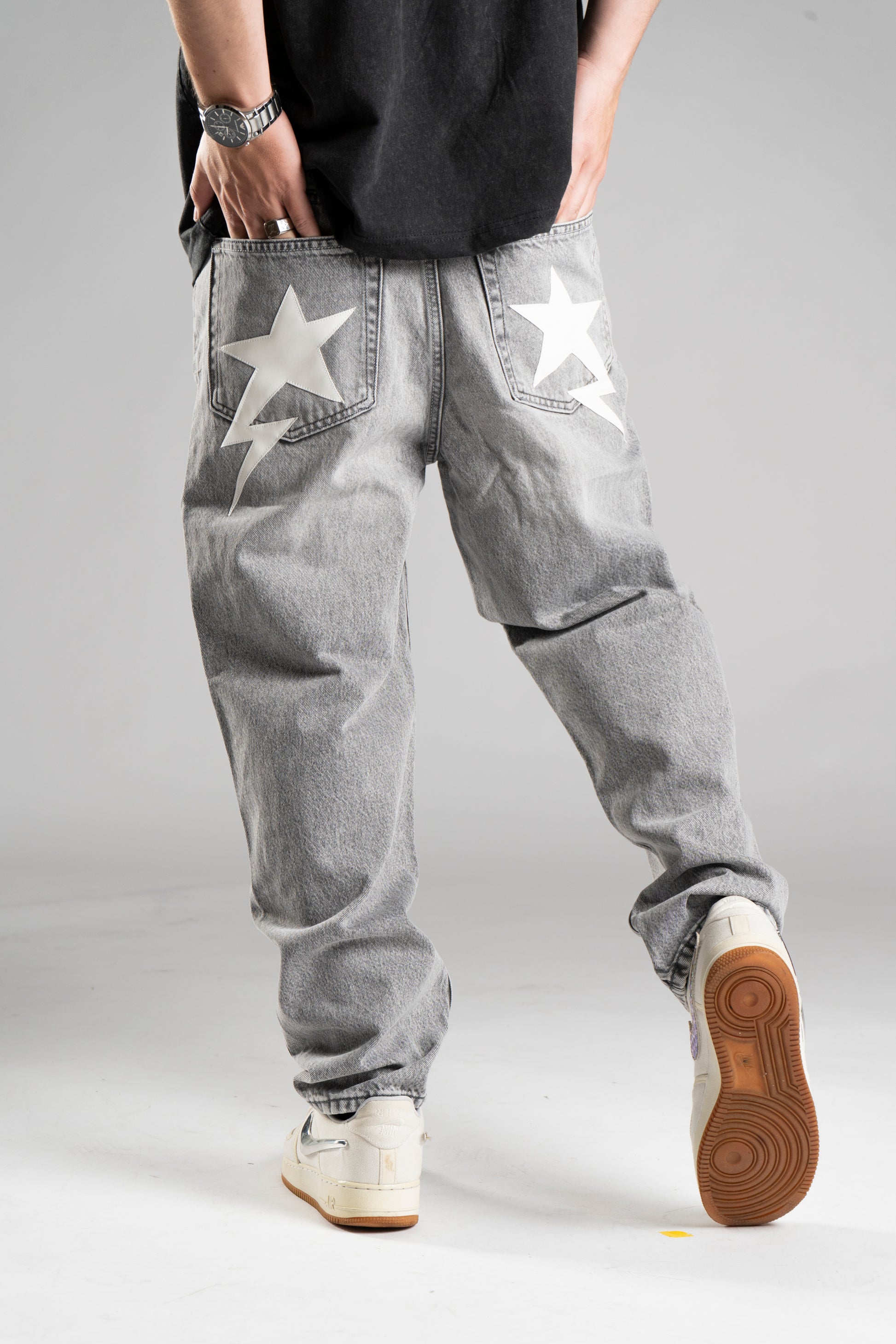 Custom Baggy Star Jeans V1 Grey-Kalhoty-Custompantsprg-pikastore.cz