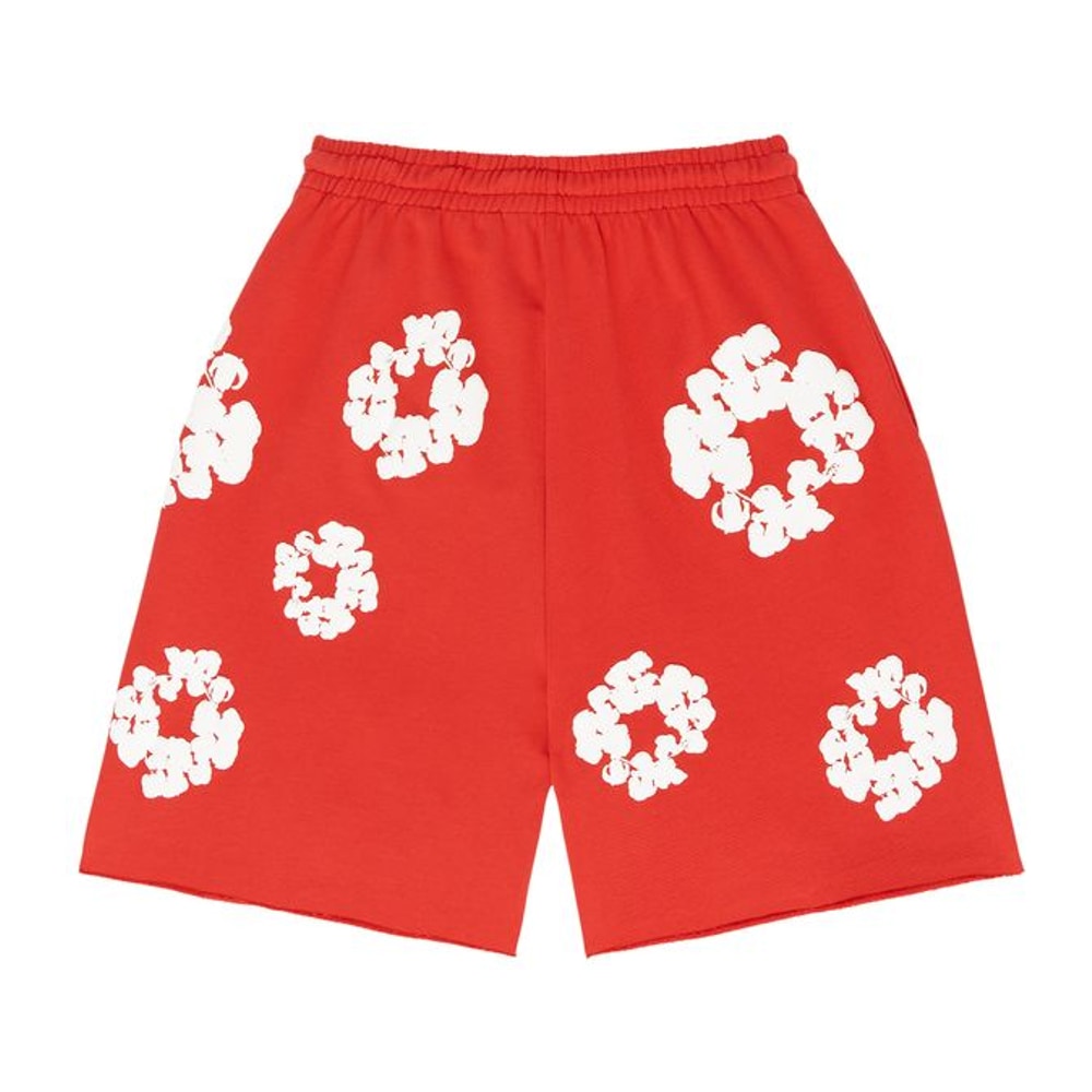 Denim Tears The Cotton Wreath Shorts Red – kraťasy