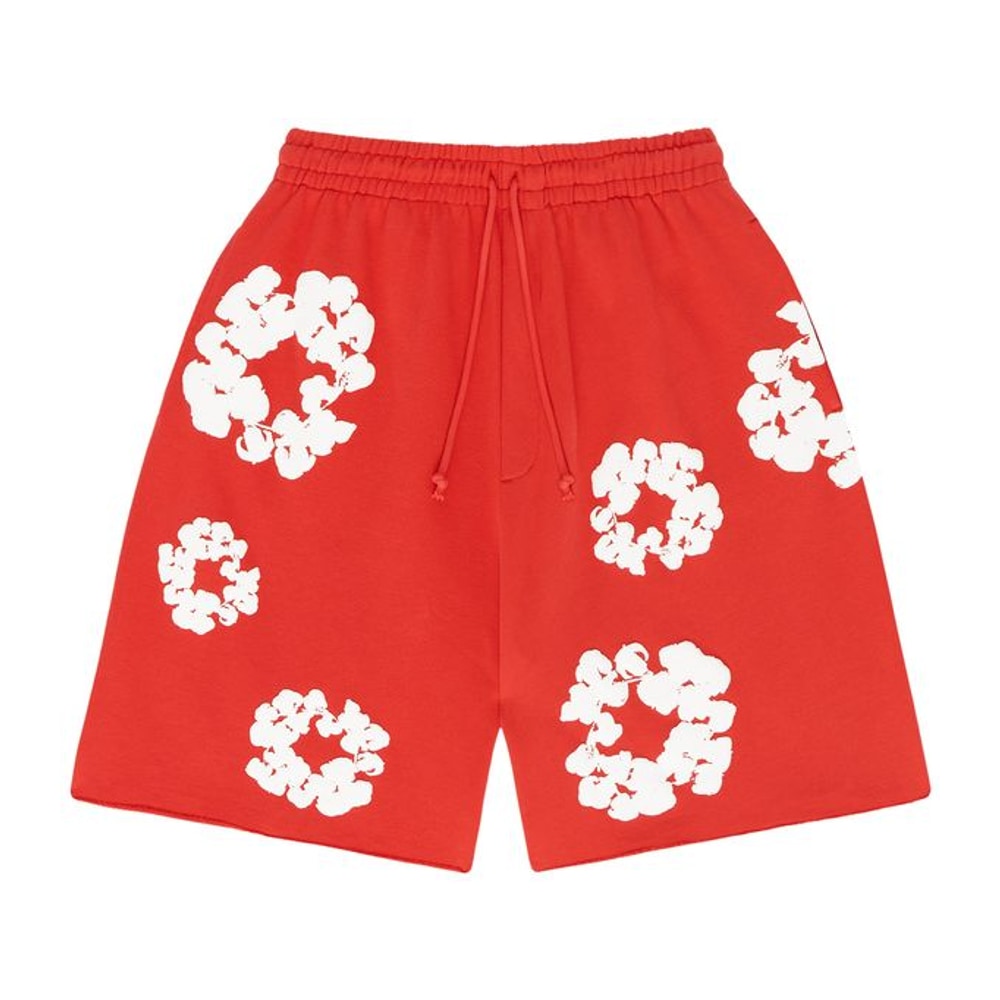 Denim Tears The Cotton Wreath Shorts Red – kraťasy – fotka 2 z 2