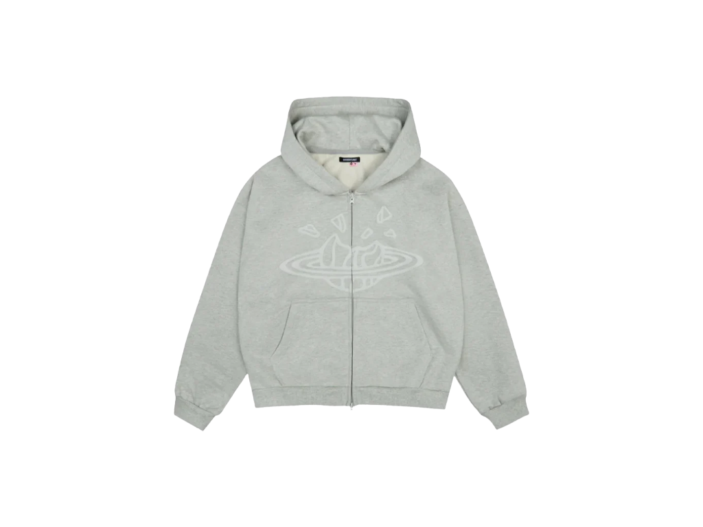 Broken Planet The Planet Is Your Zip Up Hoodie Ash Heather Grey – mikina, bílá