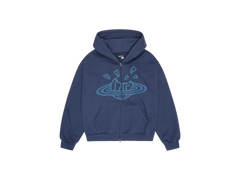 Broken Planet Zip Up Hoodie Navy Blue