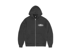 Corteiz Island Puff Print Zip Hoodie Black
