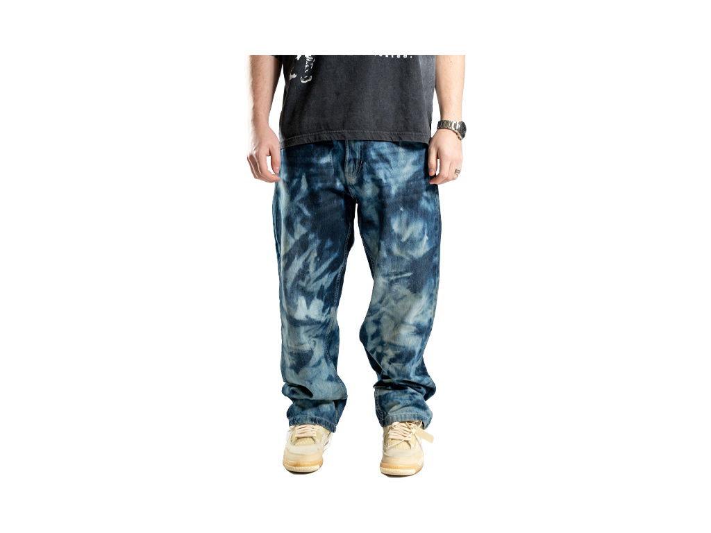 Custom Blue Bleached Jeans-Kalhoty-Custompantsprg-pikastore.cz