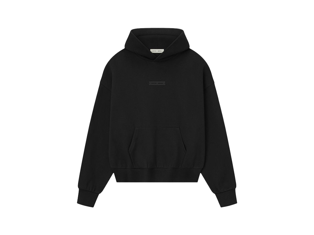 Fear of God Essentials S25 Fleece Hoodie Jet Black-Fear of God-pikastore.cz