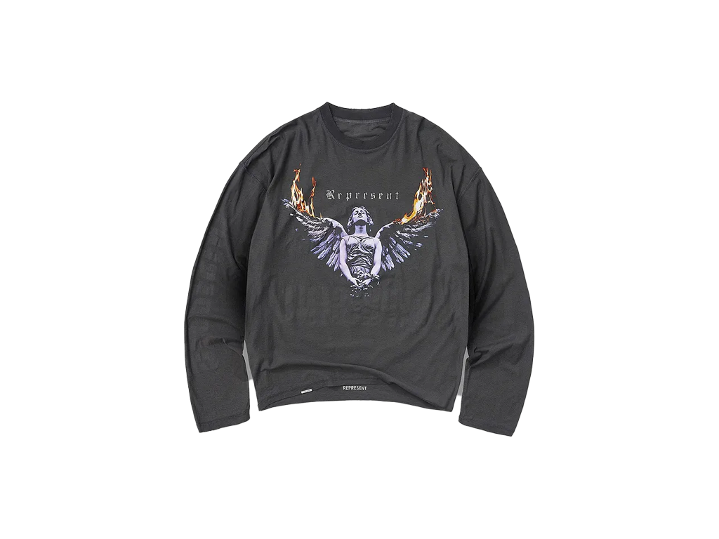 Represent Reversible Living Legacy Tour Long Sleeve T-Shirt Sun Fade Grey-Represent-pikastore.cz