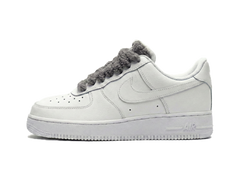 Nike Air Force 1 White Low 07 Fluffy Laces Grey