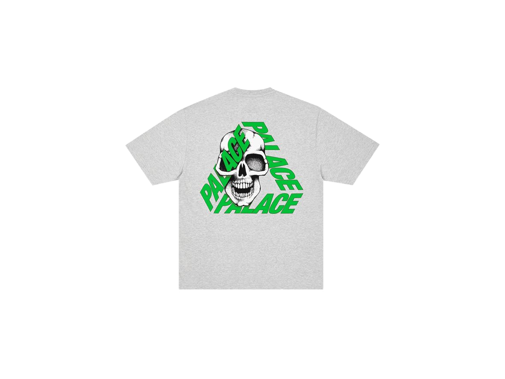 Palace P3 Skull T-Shirt Grey Marl